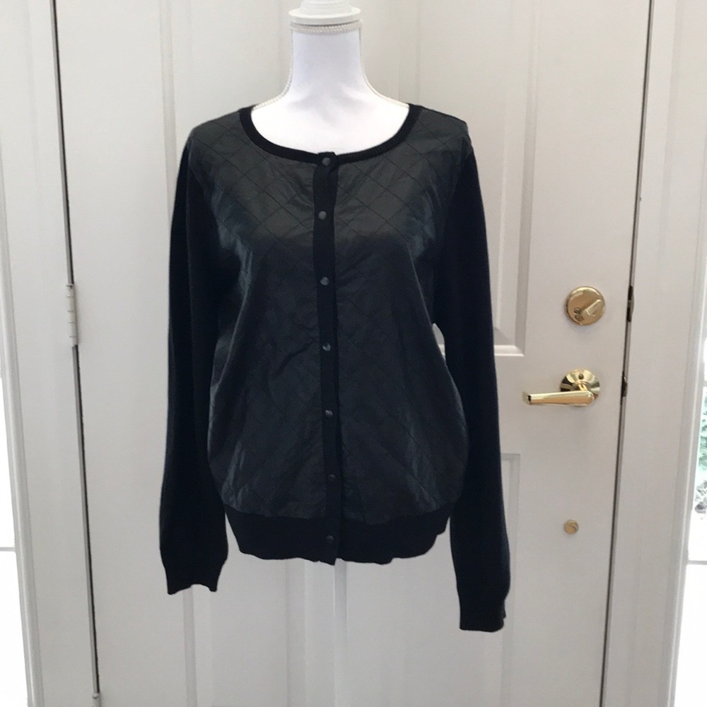 Faux Leather Cardigan